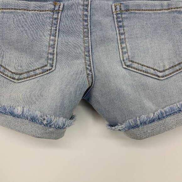 Hippie Girl Denim Shorts Midi Snap Button Soft Stretch Adjustable - Picture 5 of 5
